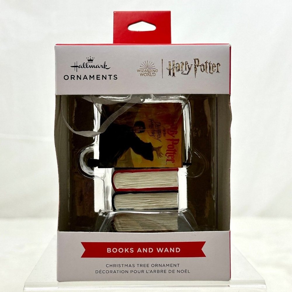 Harry Potter Book & Wand Hallmark Christmas Tree Ornament New